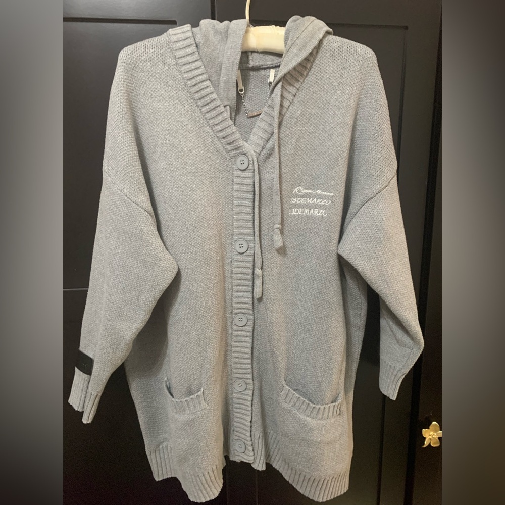 13 de Marzo,designer,Gray,unisex,Cardigan,Sweater,XL,Paris fashion,luxury